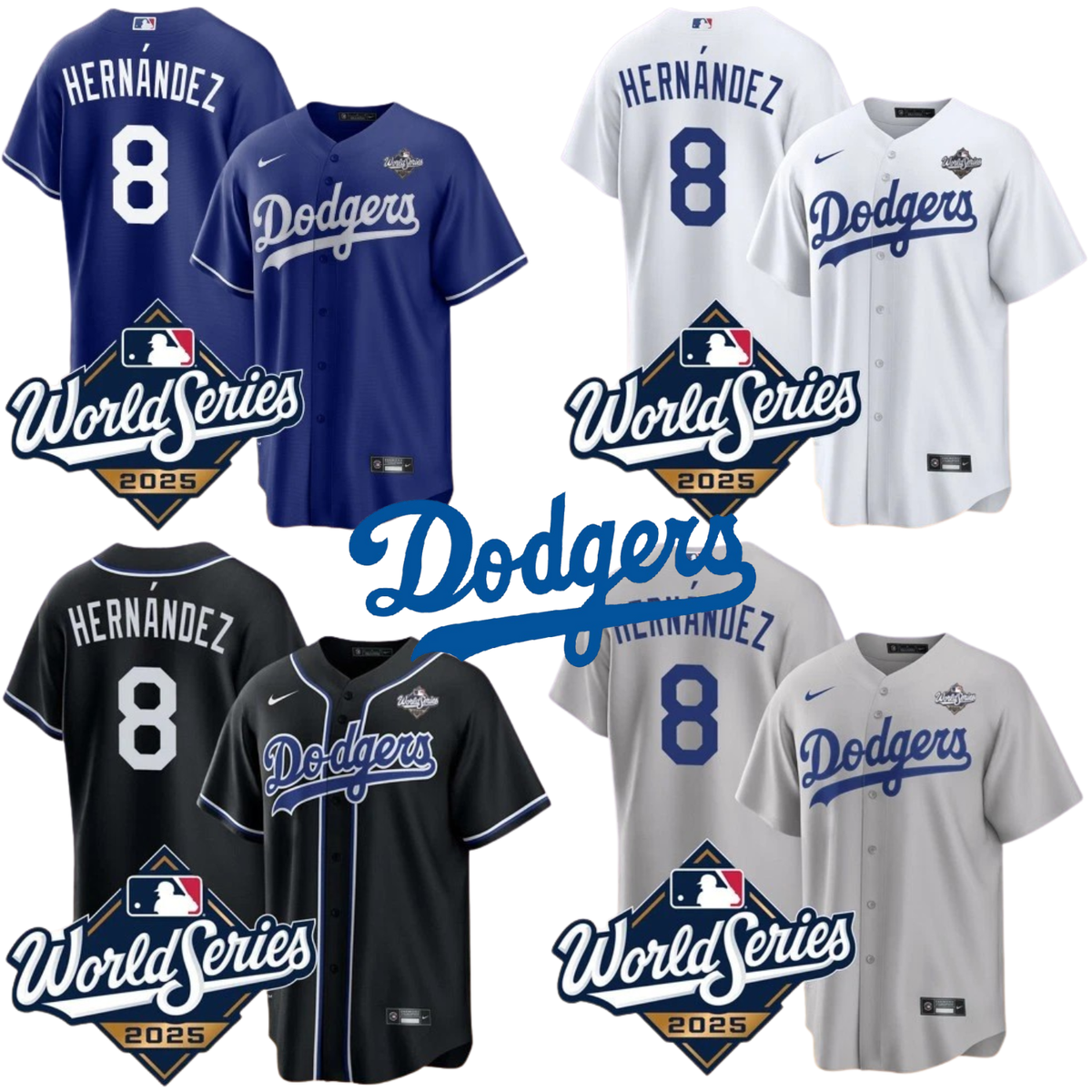 MEN Enrique #8 Hernandez 2025 World Series All Stitched Jersey