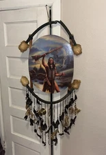 Large Vintage Native American Dream Catcher Handmade Painting Tribal Art Read
