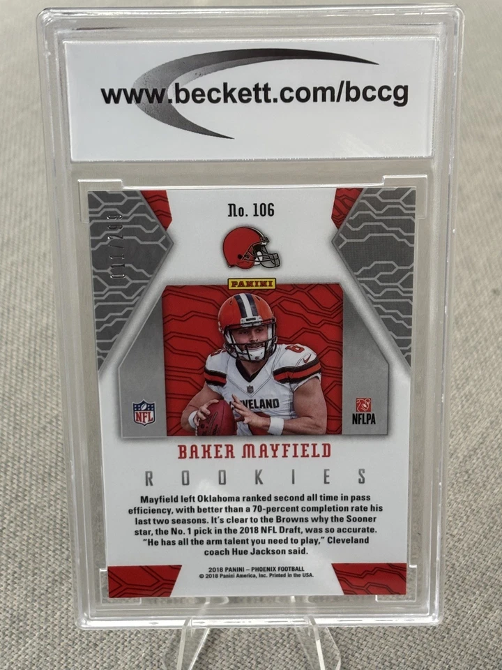 2018 Baker Mayfield Panini Phoenix /299 Holo Rookie (RC) BCCG 10 - Image 3 of 4