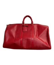 Louis Vuitton Keepall 60 Boston Bag Red M42947 Travel Bag SN1316