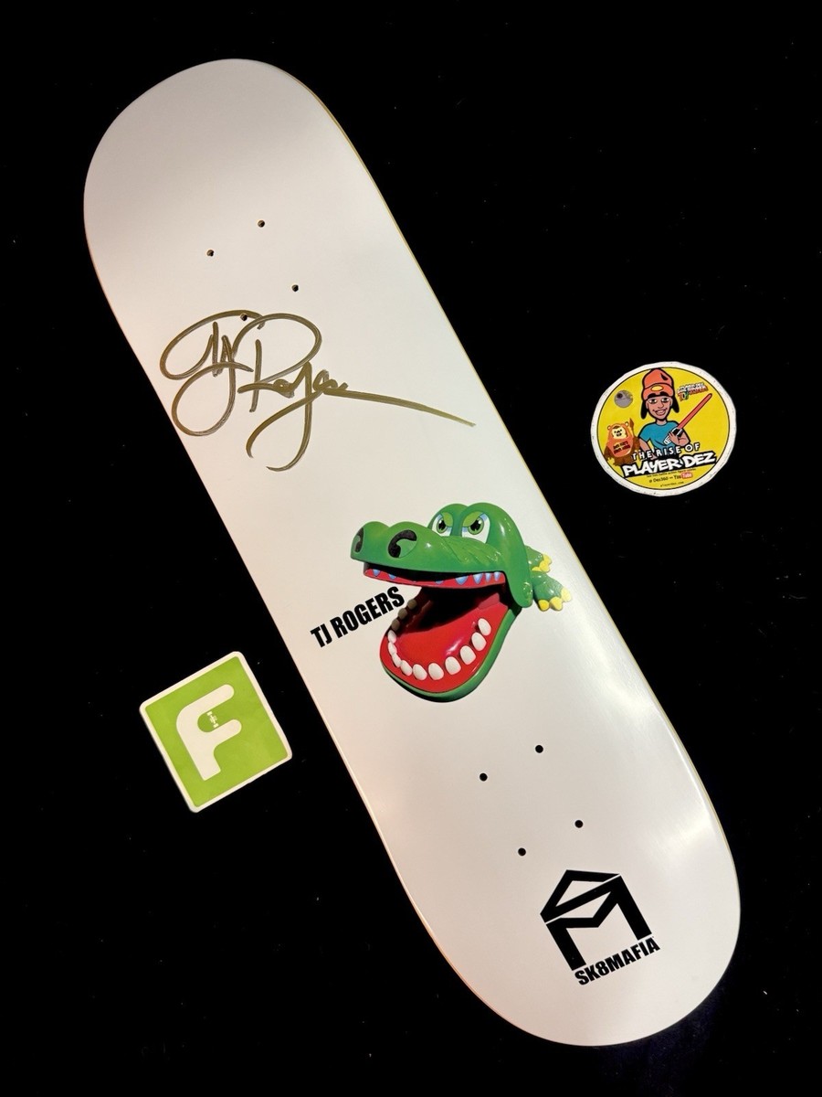 RARE SIGNED TJ Rogers Happy Crocodile Sk8mafia Skateboard Deck