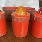 VTG Anthes 1940s Roadside Flare Kit Fort Madison Iowa 2 red Glass Beehive Lens — photo 7