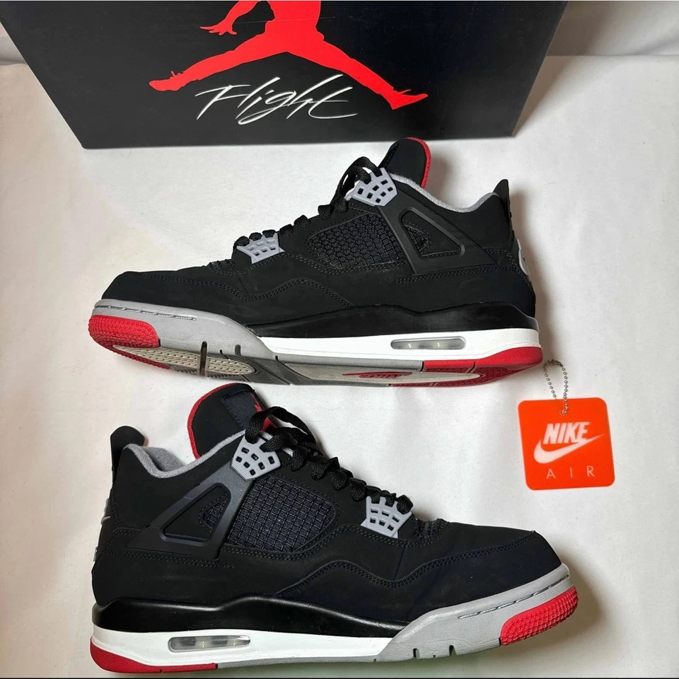 Talla 11 - Zapatos para hombre Nike Air Jordan 4 Retro OG Bred 2019 - Se envía ahora Foto 3 de 4