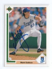 MARK GUBICZA KANSAS CITY ROYALS 1991 UPPER DECK  IP/TTM AUTOGRAPH AUTO