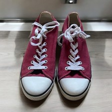 Dunlop Maroon & White Low Top Trainers Size 3 Casual Retro Style
