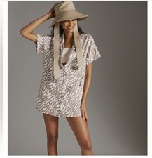 Anthropologie Amadi Zebra Stripe Shirt Dress Size Large