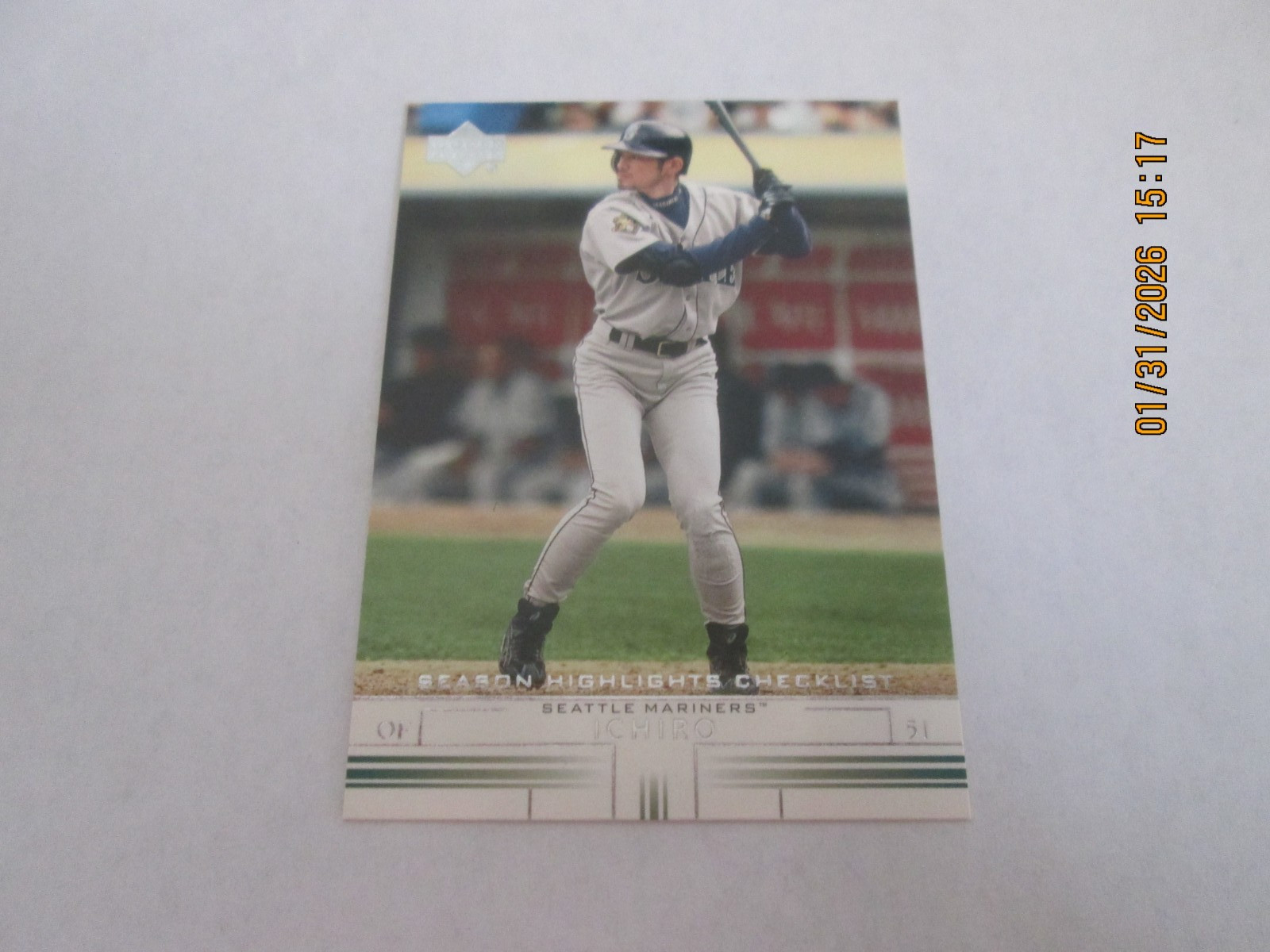 ICHIRO MARINERS 2002 UPPER DECK SEASON HIGHLIGHTS CHECKLIST CARD  #738