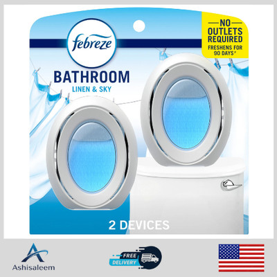 Febreze Air Freshener Small Spaces Linen Sky 2 Pack Odor Eliminator