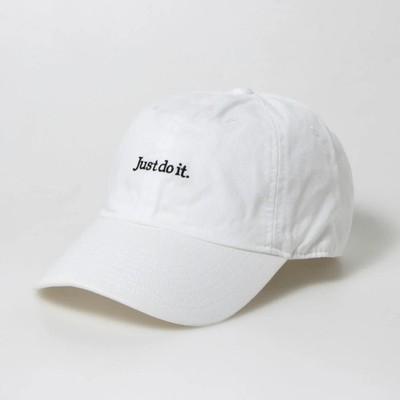Nike Sportswear Heritage86 Just Do It S/M Baseball Hat White Black FB5370 100