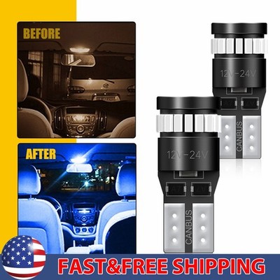 High Power 8000k T10 194 168 2825 LED License Plate Light Bulb Blue W5W US 2/10X