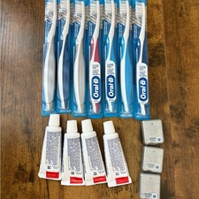 Oral-B Toothbrush Set Crest Travel Toothpaste Floss 14 Pc Dental Care Kit