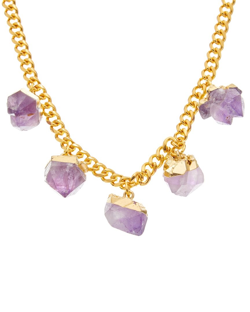 Crystal Haze 18K Plated Amethyst Statement Necklace Womens 20090₽