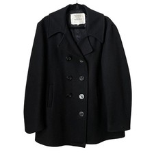 US Military Vintage Pea Coat Double Breasted Wool Anchor Buttons Mens 42 MP72132