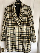 Zara Ladies Check Full Length Coat. Size XS. Pit To Pit 47 cms.
