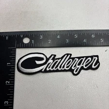 NOS c 2000s / 2010s White On Black Cursive Dodge CHALLENGER Car Auto Patch 00.5