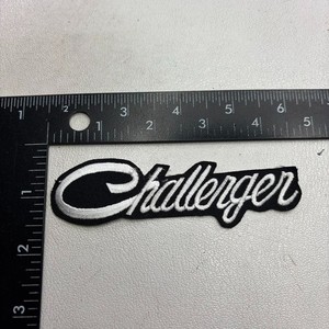 NOS c 2000s / 2010s White On Black Cursive Dodge CHALLENGER Car Auto Patch 00.5