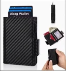 Men's Tactical Carbon Fiber Wallet PopUp Card Holder Magnetic RFID Blocking 