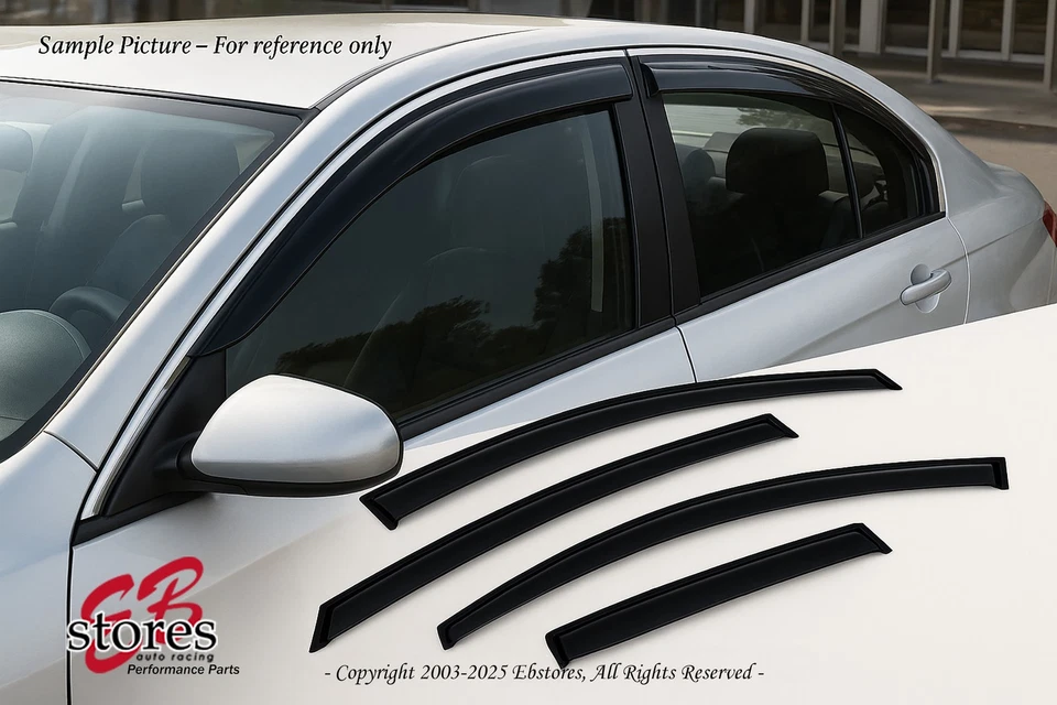 For 2001-2007 Pontiac Aztek Smoke Window Visor Rain Guard Deflector 4pcs Set - Image 2 of 4