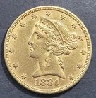 1884 Liberty Head Gold Half Eagle $5 US .900 Fine Coin Under Melt Start Sigma OK