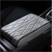 Car Center Console Cover Soft Leather Memory Foam Automotive Armrest Seat Gray