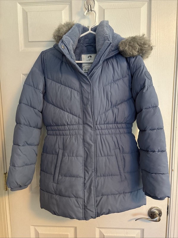 Abercrombie And Fitch Ultra Girls Winter Parka Size 13/14, Blue, Lined, Faux Fur