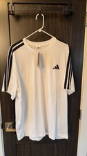 Adidas White T-Shirt with Black Stripes 0008