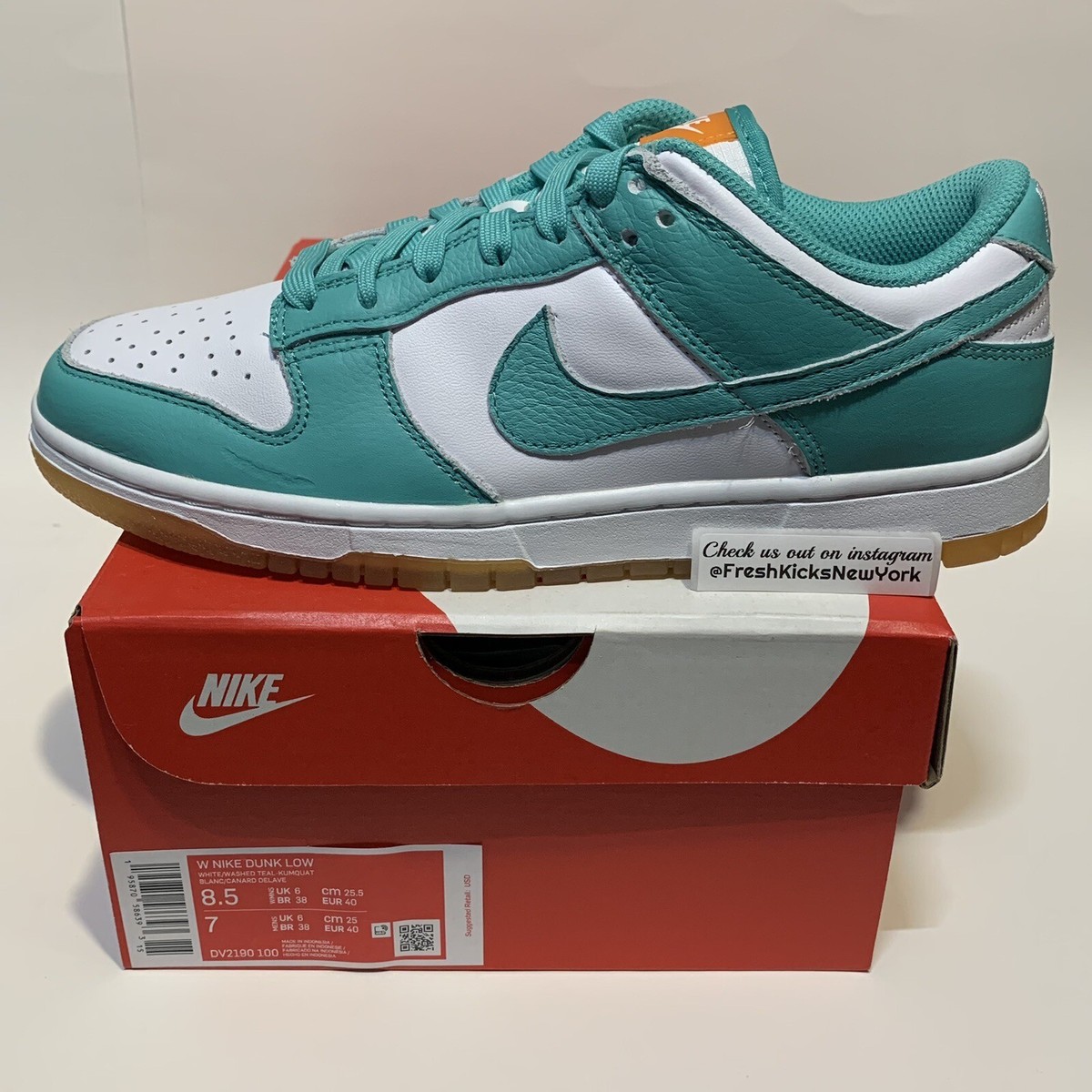 Nike Dunk Low Teal Zeal Women's Size 9.5 / 7Y Youth New