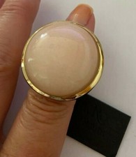 Lola Rose Roterdam Boutique Dome Ring Peach Quartz Yellow Gold Size N