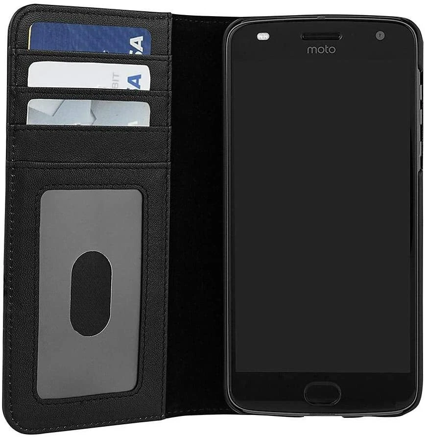 Nueva Funda Cartera Case-Mate Folio Cuero Teléfono para Moto Z2 Play - Negra Foto 2 de 4