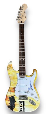 TRENT REZNOR Signed Guitar Custom Graphics JSA COA NINE INCH NAILS