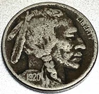 1920 P Buffalo Nickel Good 5 Cent US Coin - SR232