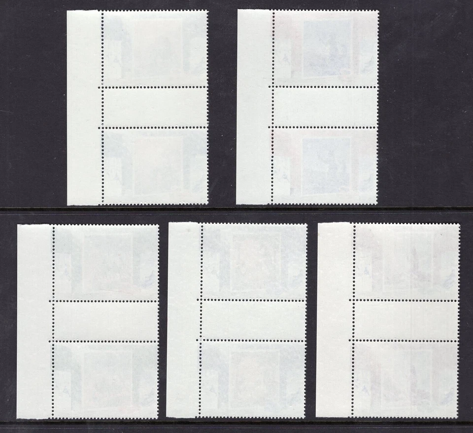 GB 1988 QEII Christmas Complete Set of (5) Gutter Pairs. Unfolded, Unmounted MNH - Image 2 of 2