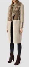 Allsaints Women’s Marina Shearling Winter Coat Size 8uk Rrp £1300