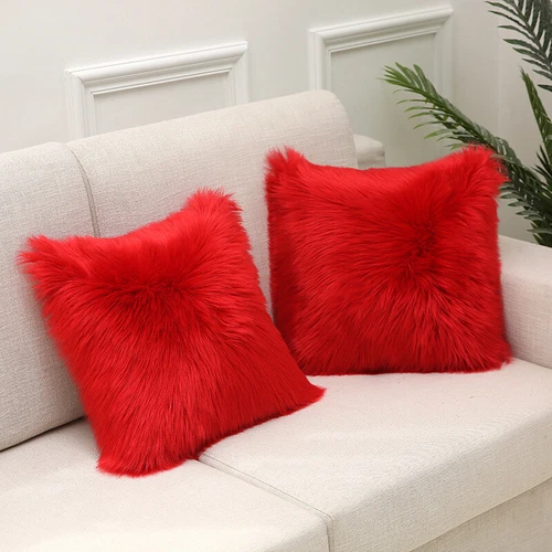 Luxury Faux Wool Plush Soft Fluffy Cushion Cover Pillow Cases Sofa Home Decor AA - Picture 34 of 39