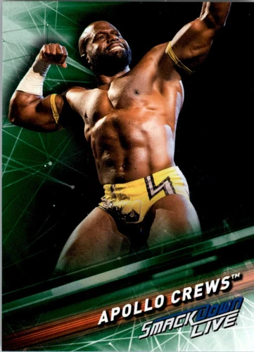2019 Topps WWE SmackDown Live Green #5 Apollo Crews - NM-MT