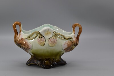 wunderschöne Jugendstil Jardiniere Blumentopf Cachepot Keramik vintage L20cm