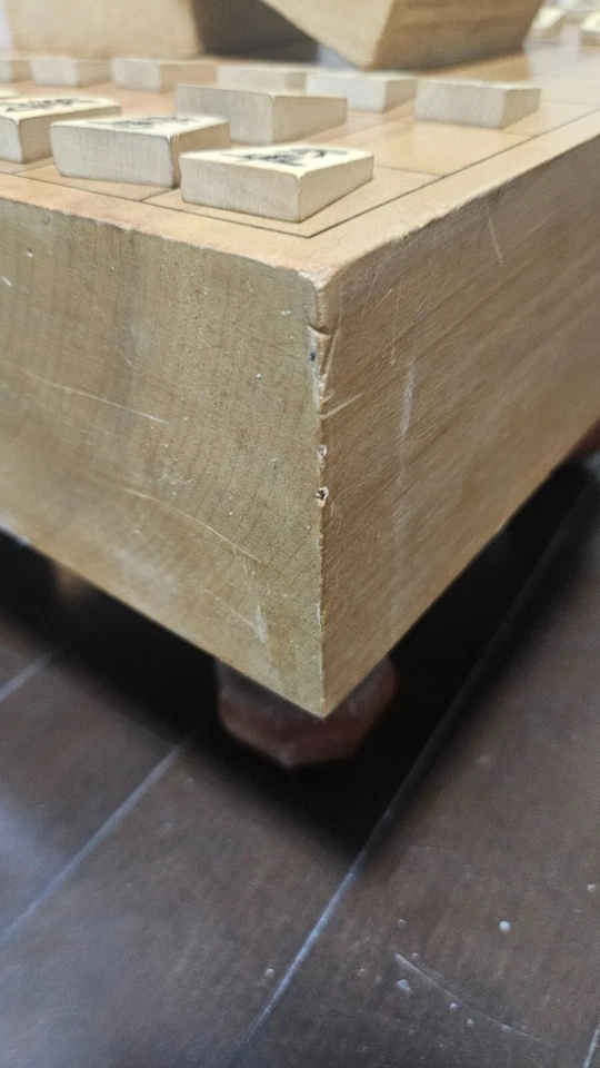 Japanese Chess Shogi Board Vintage Antique Used Japan with Shogi Koma pieces - Image 4 of 4