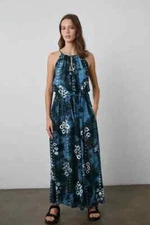 VELVET By Graham & Spencer Maui Tie Dye Maxi Dress Cobalt S $249 D8