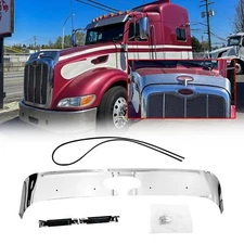 New 430 Stainless Steel Hood Shield Bug Deflector For Peterbilt 384/386 2006+