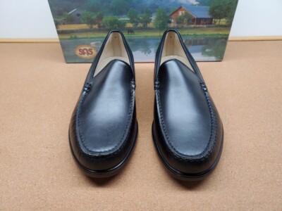 NEW MENS SAS VENETIAN BLACK SLIP ON LOAFER SHOES 2010-013 SZ 
