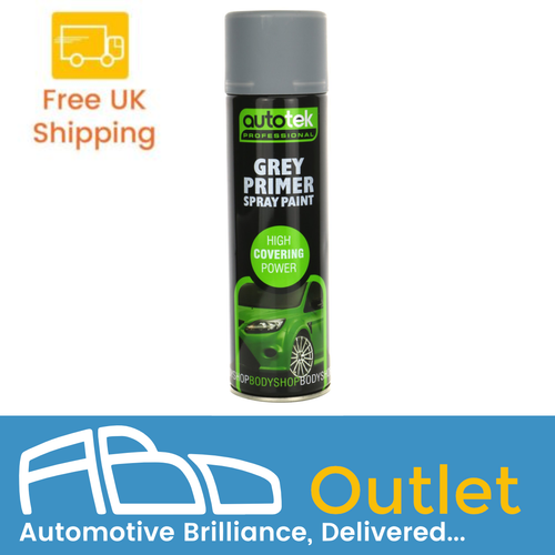 Autotek Professional Grey Primer Spray Paint High Coverage 500ml