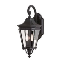 AußEnleuchte Wandlampe Laterne Antik Alu Glas Schwarz H 52,1 Cm Gartenlampe