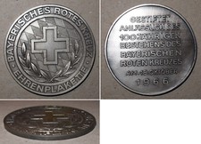 Ehrenplakette mit Etui 100 Jahre Bayerisches Rotes Kreuz 1966 Stufe Silber