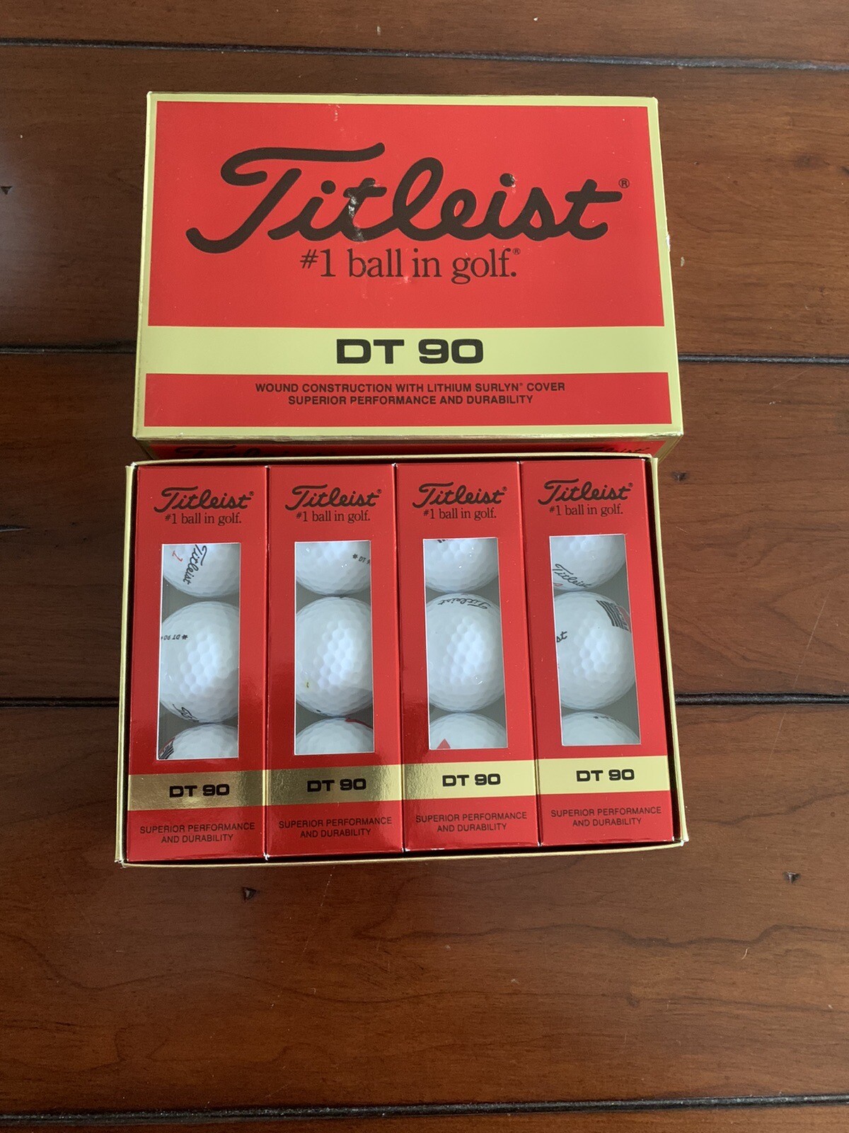 Vintage NEW TITLEIST DT 90 Wound Golf Balls NEW IN BOX 12 Balls Total