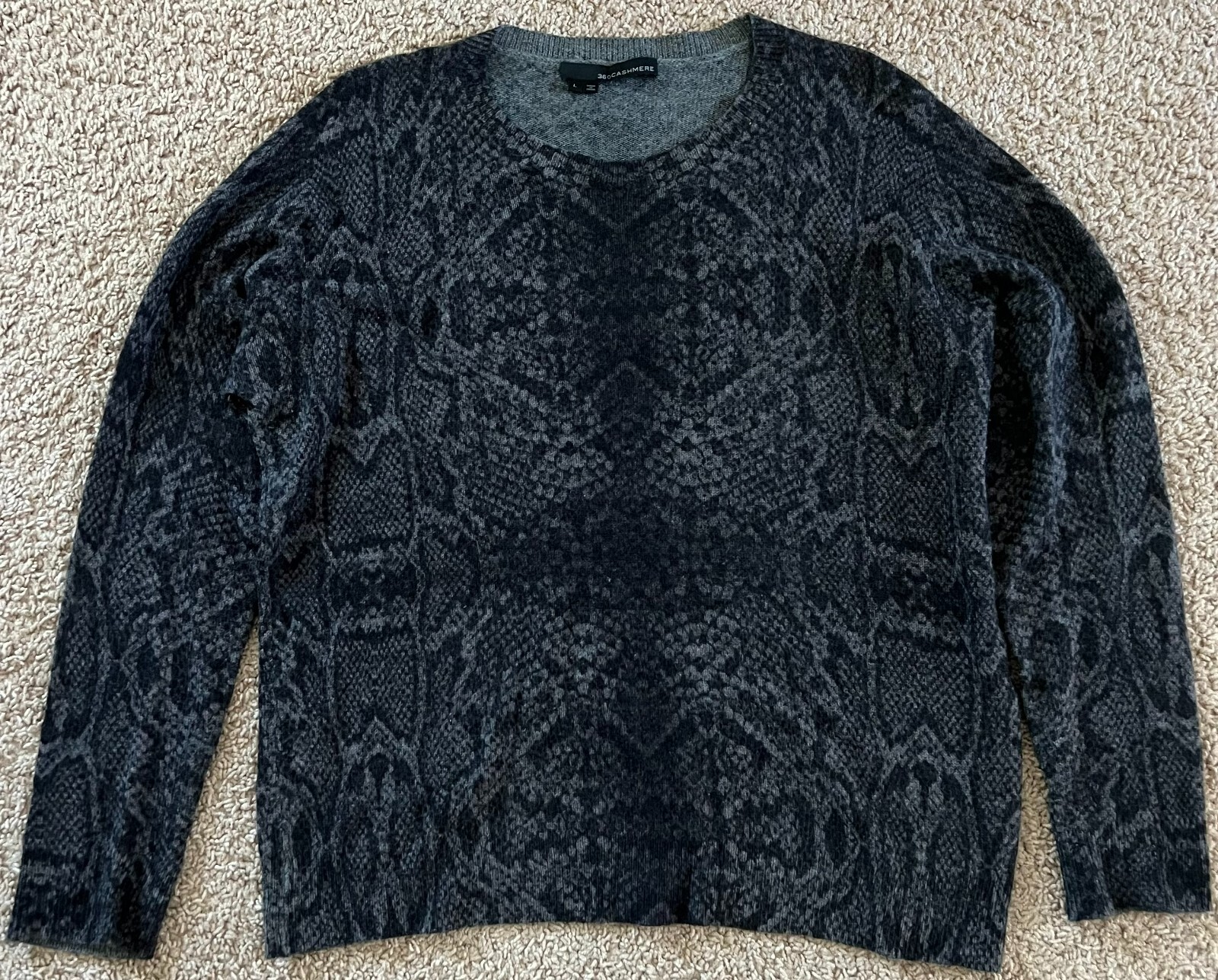 360 Cashmere Snakeskin Pattern Pullover Long Slee… - image 1