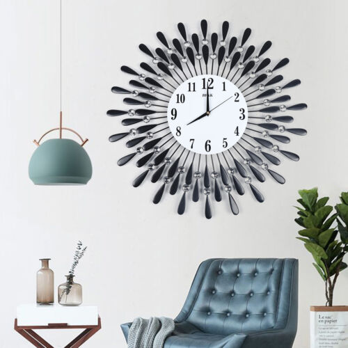 Nordic 3D Luxury Large Art Wall Clock 12-Hour Metal Watch Living Room Home Decor
