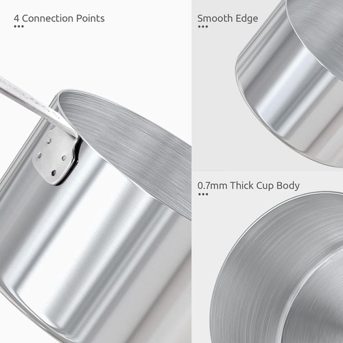 Durable Multicolor Measuring Cups & Spoons Set, 18/8 Stainless Steel - 10 Pieces - Picture 8 of 11