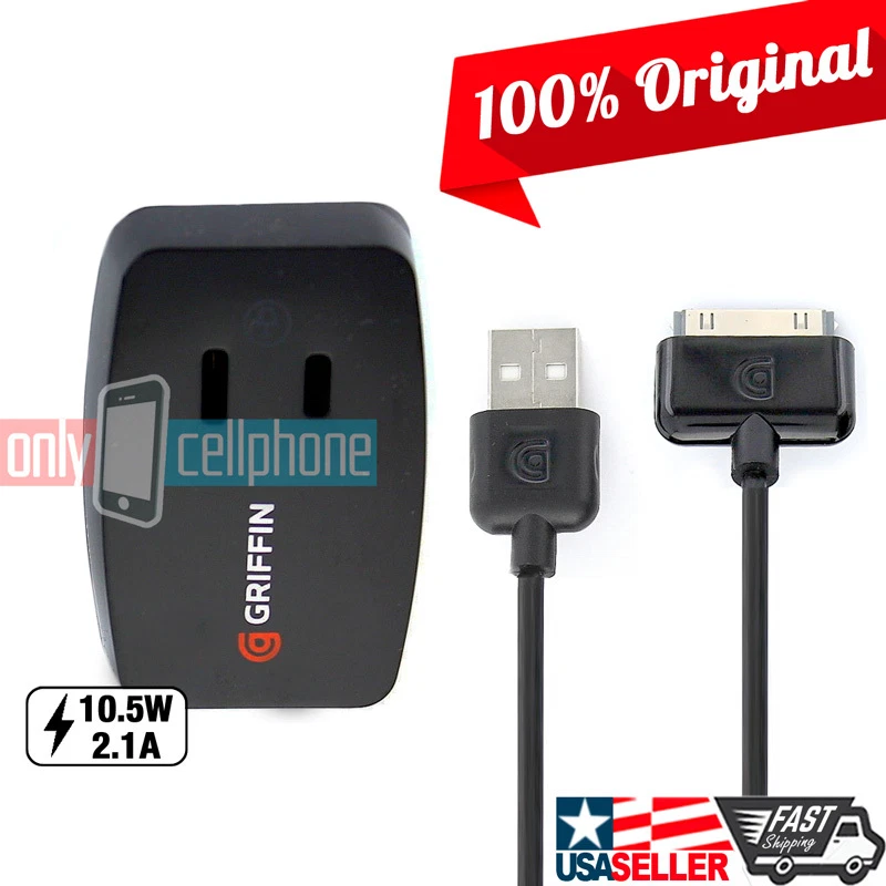 Griffin 2.1A Wall Home Charger Apple MFI Data Sync Cable for iPad 3/2/1 - Image 2 of 4