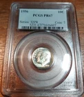 1956 Dime 10 Cent Pgcs Certified Pr67 Proof