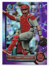 2022 1st Bowman Draft PURPLE Refractor RC Jimmy Crooks III #BDC-178! Rookie /250